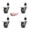 Service Caster 3'' Thermoplastic Rubber Swivel 1-7/8'' Expanding Stem Caster Set Total Lock Brake, 4PK SCC-EXTTL20S314-TPRB-178-4 - alternate 4